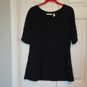 Isaac Mizrahi Black Fitted Top
